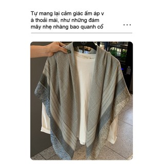 Khăn lanh kẻ sọc nhỏ 130x130cm - Mỏng mát, chống nắng summer, thời trang mới với cảm giác cao cấp