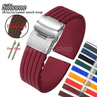 Dây đeo đồng hồ silicon chống nước phát hành nhanh 18-24mm cho thể thao Dây đeo đồng hồ cao su mềm dành cho nam nữ Vòng tay thay thế