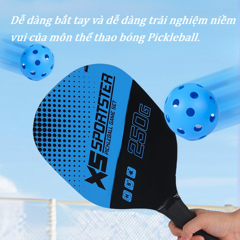 Bộ 2 Vợt Pickleball Cao Cấp - Kèm Túi Đựng & 4 Bóng Siêu Nhẹ, Thiết Kế Chống Trượt, Unisex