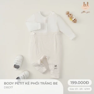 Body petit phối trắng ghi dành cho bé Lil little Love (DBD17)
