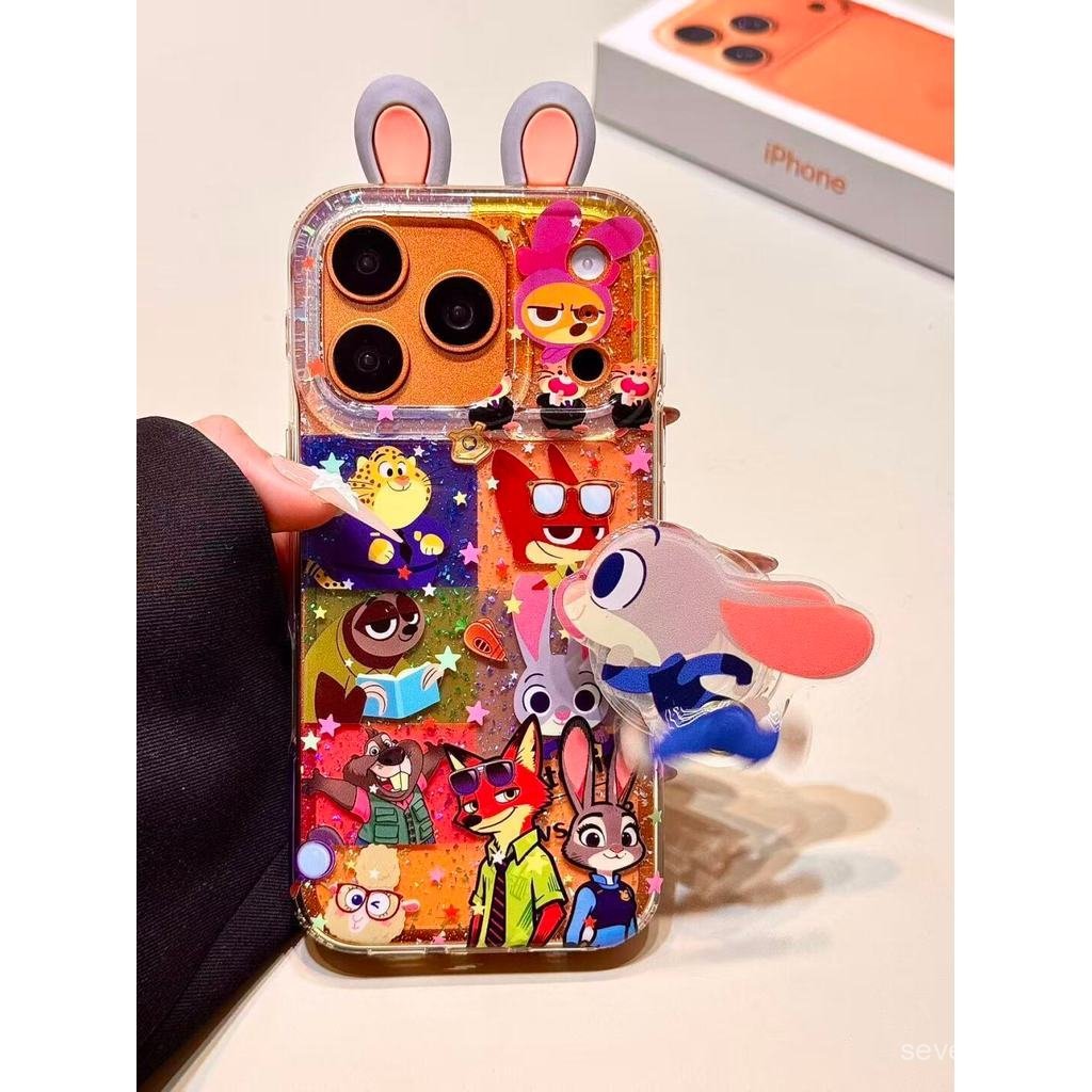 Ốp Điện Thoại Thích Hợp Cho iPhone 7 8 X XS XR XSMAX 11 12 13 14 15 16 17 Pro max Plus Air Sequins Judy Nick Với Giá Đỡ Xoay Vỏ Bảo Vệ Chống Sốc Bao Gồm Tất Cả 6TFC