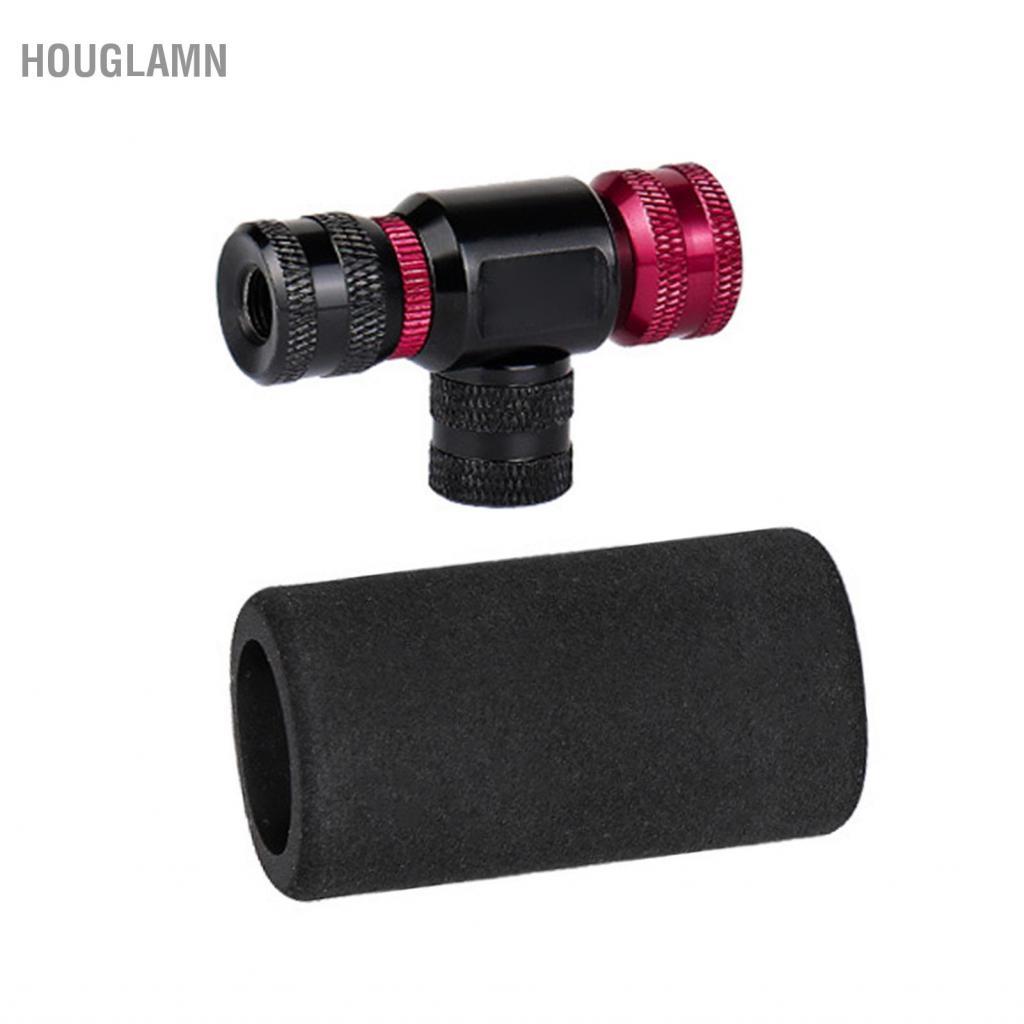 houglamn Oreilet Máy bơm lốp xe đạp CO2 Vòi phun phồng nhanh cho xe đạp đường trường và xe đạp leo núi Tự động nhận biết bơm hơi bằng cách xoay Phù hợp với van Pháp của Hoa Kỳ mà không cần chuyển đổi (Đen-Đỏ)