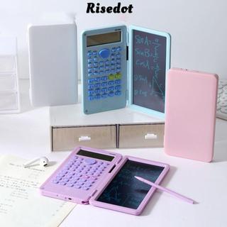 Máy tính khoa học RISEDUT có Notepad LCD, Máy tính toán di động có thể gập lại, Đa chức năng 12 chữ số Bảng viết tay 2 TRONG 1 Văn phòng trường học