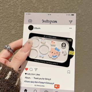 Phim hoạt hình Love Wave Dot Expression Lens Film cho iPhone17 Pro 17 Pro Max Vỏ bảo vệ ống kính tích hợp trong suốt chống sốc