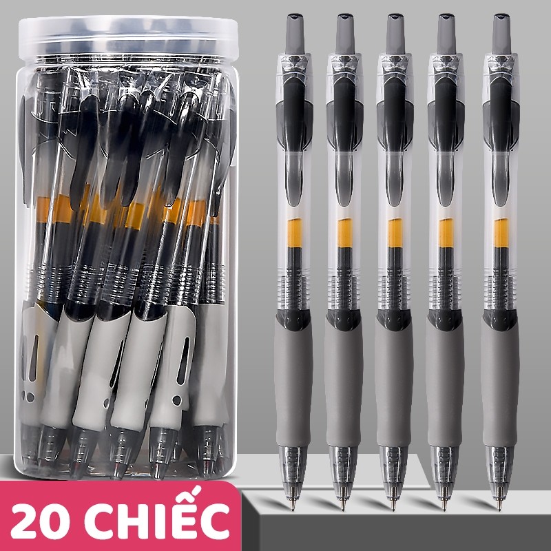 Bút gel ngòi 0.5mm cao cấp, mực đen - Bút bi nước dung lượng lớn, viết đều nét phù hợp học sinh