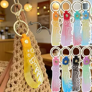 5 Dụng cụ sắp xếp kẹp chìa khóa để sử dụng hàng ngày | Móc khóa silicon thiết kế bong bóng, Dải mờ họa tiết ngôi sao, 8 tùy chọn màu sắc cho ba lô / quà tặng