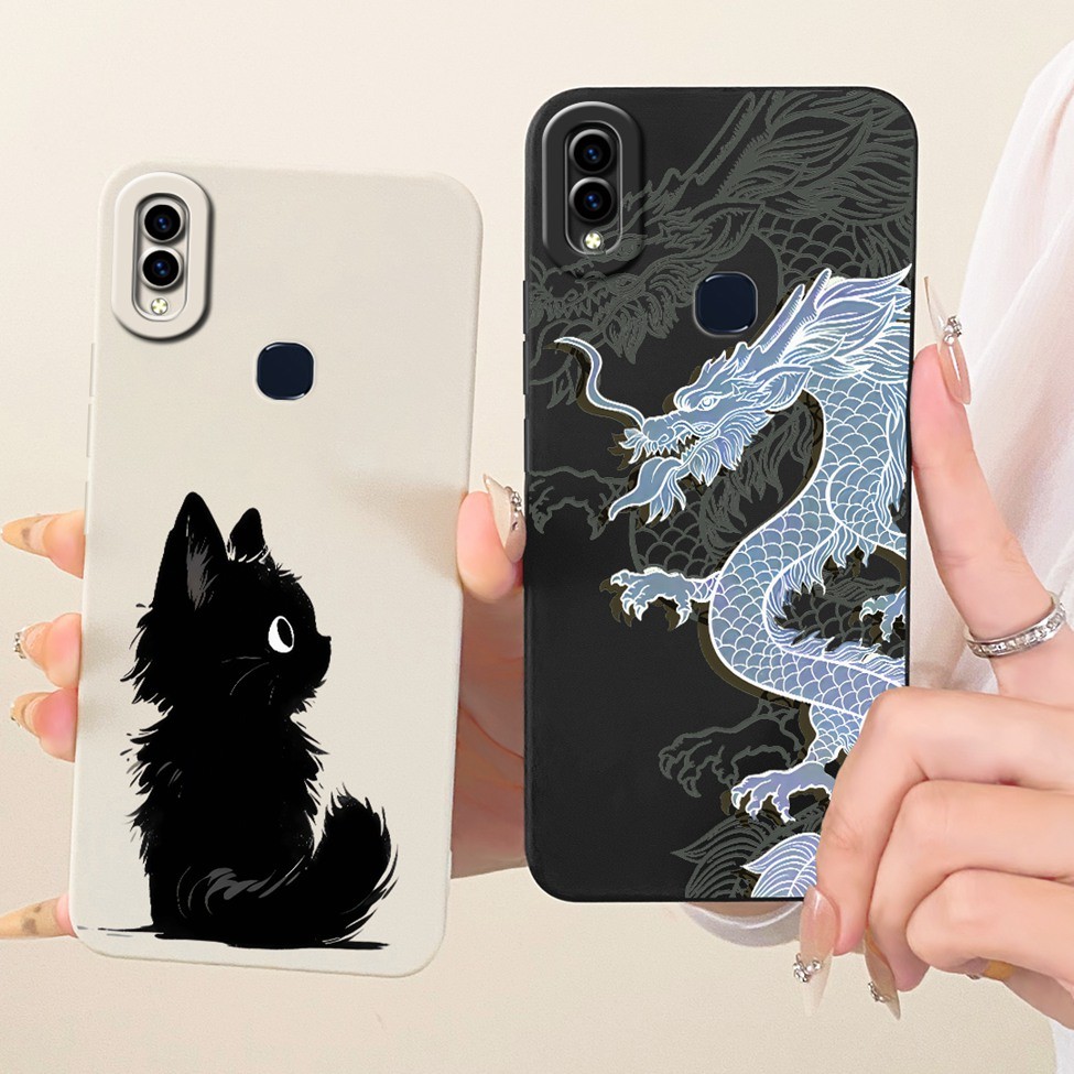 Vivo 1806 Vỏ Vivo V11i Cover Phim hoạt hình thời trang Vỏ điện thoại silicon vẽ ngộ nghĩnh dễ thương VivoV11i