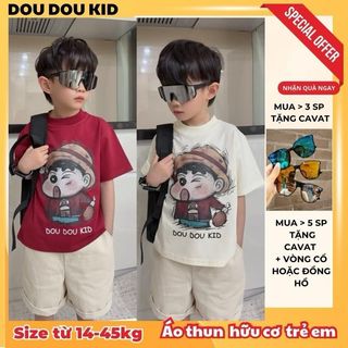 [AFF- DOU DOU KID] AP66S Cậu Bé Shin Áo Phông Trẻ Em 14-48kg,chất phông hữu cơ cao cấp
