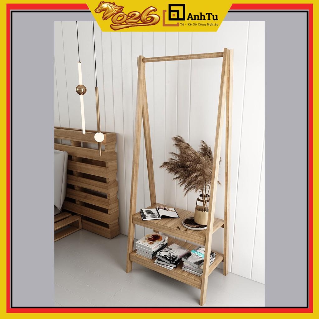 Kệ gỗ chữ A 2 tầng treo quần áo