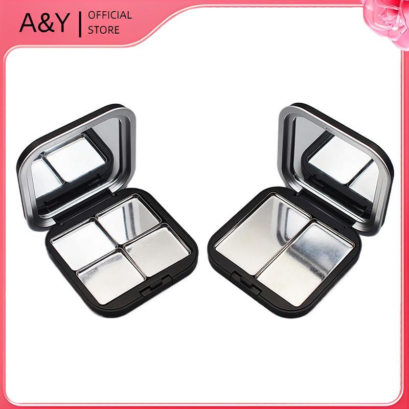 Bảng trang điểm vuông rỗng A & Y Hút từ tính có gương Phấn mắt Hộp mờ có hộp đựng phấn má hồng mỹ phẩm Pan.