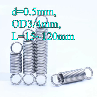 Lò xo căng / lò xo inox 304 d = 0,5mm, OD3 / 4mm, L = 15 ~ 120mm lò xo căng thẳng có móc, áp dụng cho cửa nhà để xe, bunnings, máy may [JYD-ZZ-Z]