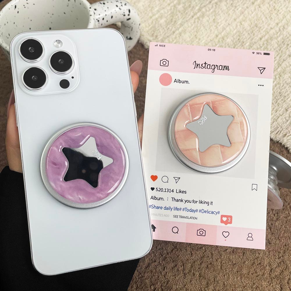 Popsocket Mirror Star Magnet Giá đỡ điện thoại có thể gập lại cho điện thoại nam châm