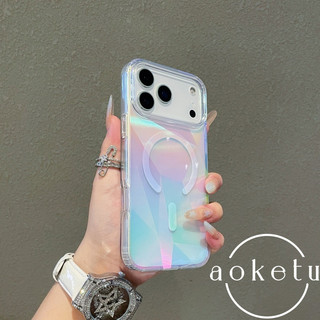 Thích hợp cho Ốp điện thoại mạ màu Apple 17 Pro Max, Lingge iPhone 16 Promax Creative Laser 15 / 14p Đèn từ tính sang trọng 11 Vỏ bảo vệ chống rơi
