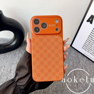 Ốp lưng da ca rô sang trọng thích hợp cho vỏ điện thoại iPhone 17 Promax, 16Pro mới bao gồm tất cả chống rơi 15 cao cấp 14 với màng ống kính Vỏ họa tiết vải 14 / 13