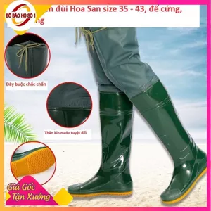 Ủng lao động Hoa San đế vàng cứng 2 lớp size 35 - 43, ủng đi cấy dài, ủng đùi, ủng đi mưa