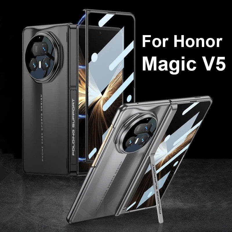 Từ Bản Lề Đứng Dành Cho Honor Magic V5 V3 Màn Hình Kính Bảo Vệ Lưỡi Giáp Nhựa Mờ Bao Cho Honor Magic V5 Ốp Lưng