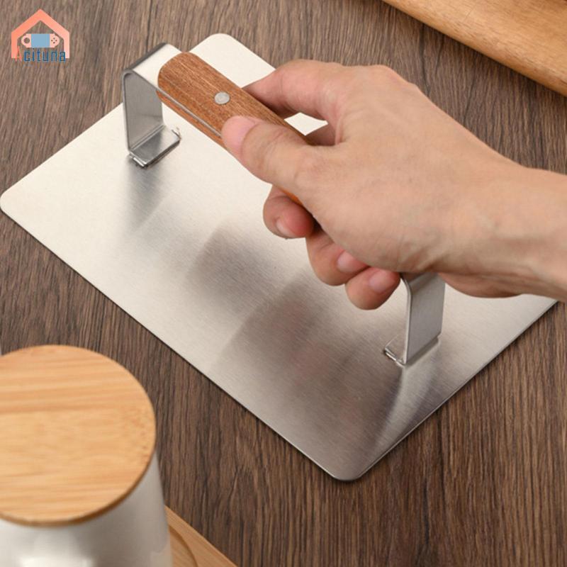Acutuna Hạng Nặng, Tay Cầm Bằng Gỗ, Máy Nghiền Hamburger Inox, Cho Burger Nướng Bông Tuyết Sắc Nét Nougat
