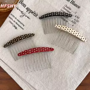 HFSHY Lược tóc vintage chấm bi nhiều màu, phù hợp thời trang dành cho bé gái và sự kiện vui chơi