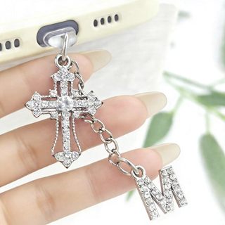Điện Thoại Di Động Chống Bụi Cắm Tự Làm Chữ Thập Chữ Cái Tiếng Anh Mặt Dây Chuyền A-Z Trang Trí Điện Thoại Di Động