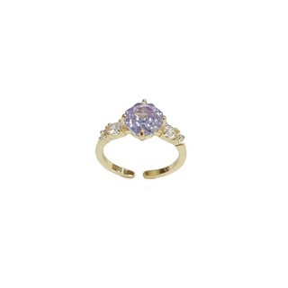 Nhẫn nữ phong cách châu Âu, băng cắt đá quý nhiều màu sắc zircon và họa tiết hoa hồng