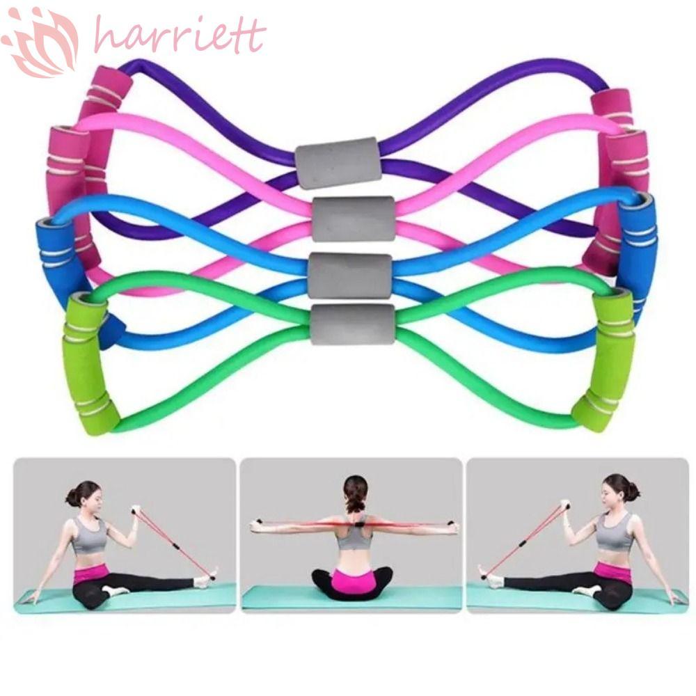 Dây kháng lực Yoga HARRIETT, Băng kéo 8 hình Yoga Pilateselastic Band, Dây căng lưng co giãn cơ màu trơn TPE Fitness Resistance Bands Thiết bị tập luyện