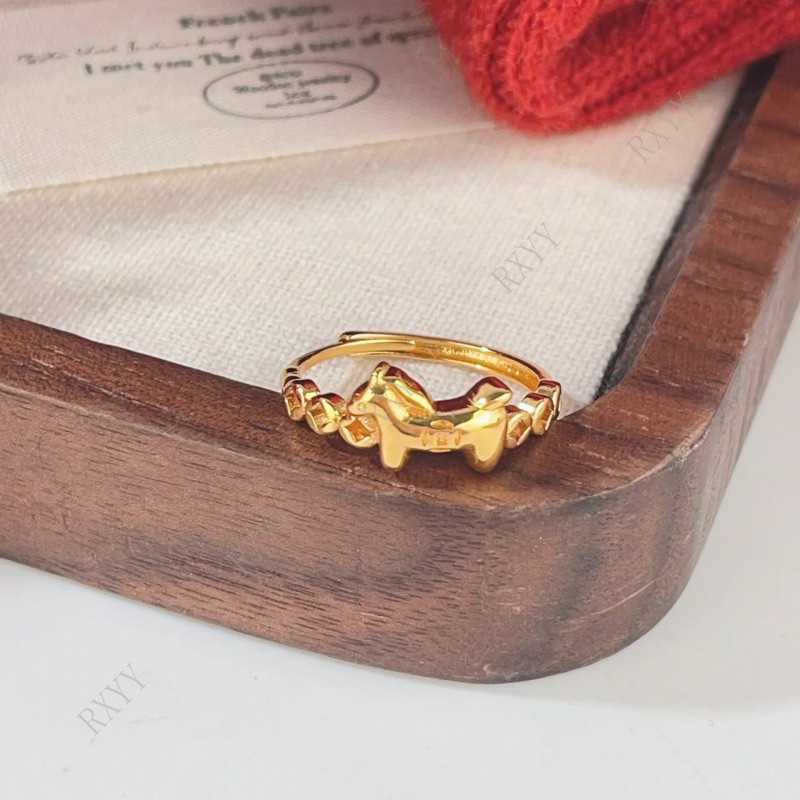 Nhẫn ngựa đồng xu nhẹ sang trọng dành cho nữ Nhẫn phù hợp tinh tế