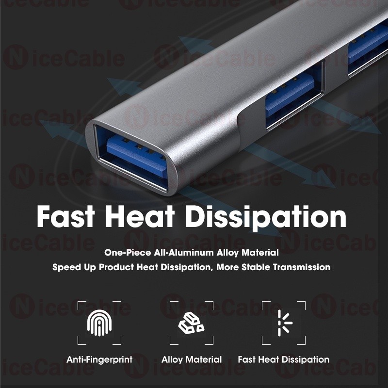 Bộ chia USB / Type C siêu mỏng Bộ mở rộng di động Mini 4 trong 1 USB3.0 Trạm nối truyền tốc độ cao
