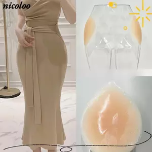 Nhãn dán hông NICOLOO, Tấm lót rộng hông giả không đánh dấu có thể tháo rời, Silicone gợi cảm Cải thiện sự trầm cảm ở cả hai mặt Tấm lót mông mô phỏng hông dành cho nữ