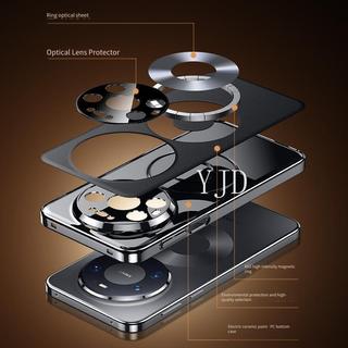 Ốp Lưng Cho Huawei Mate 80 Pro Da Đôi Vòng Hút Từ Tính Chống Rơi Vỏ Điện Thoại
