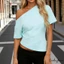 Áo thun nữ tay ngắn một vai Slim Fit mùa hè