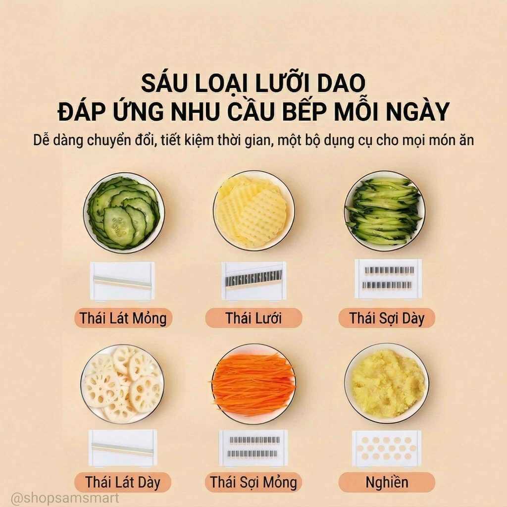 Bàn Nạo Rau Củ Đa Năng Inox 304 Bảo Vệ Tay Dụng Cụ Bào Sợi Thái Lát Rau Củ Quả Tiện Lợi