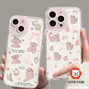 Ốp lưng iPhone TPU hình mèo con trong suốt hoạt hình - Dành cho iPhone11 13 15 14 ProMax 15ProMax X XR XS Max 7/8Plus