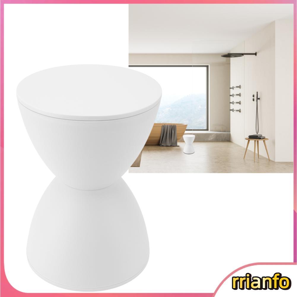 Rrianfo Ghế đẩu đồng hồ cát hiện đại Hyuduo - Bàn phụ Bắc Âu bằng nhựa trắng cho phòng tắm & phòng khách Điểm nhấn đa năng tròn 11,81 x 16,54 inch
