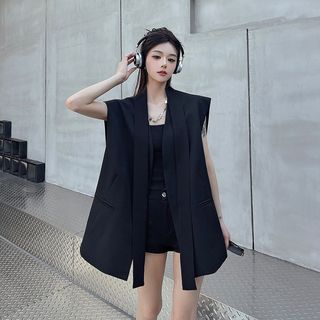 Áo vest thời trang thiết kế tối giản, áo không tay phong cách mùa hè trẻ trung sang trọng cho Nữ