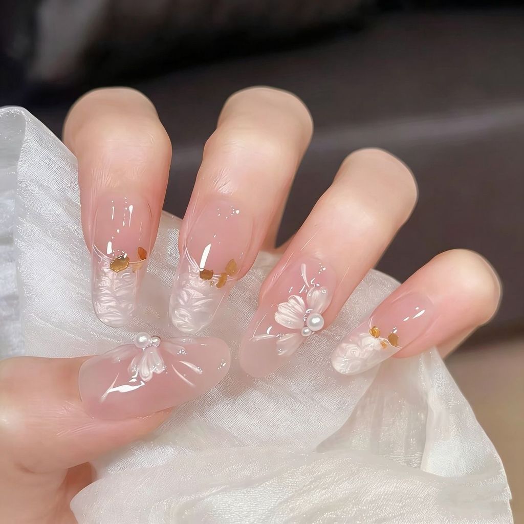 Kem Camellia Ice Trong Suốt Edge Pháp Khắc Tay Móng Tay Cao Cấp Nhẹ Nhàng Làm Trắng Da Tính Khí Miếng Dán Làm Móng Tay