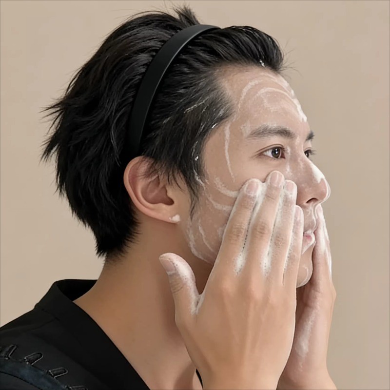 Băng đô rửa mặt thời trang Black Wave Hàn Quốc dành cho nam
