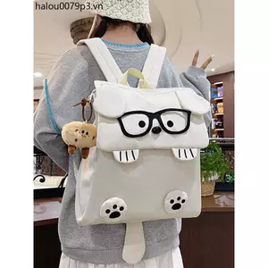 Nhật Bản Hoạt Hình Dễ Thương Kính Chó Con Ba Lô Cô Gái Đi Lại Tất Cả Trận Đấu Ba Lô Du Lịch Dung Tích Lớn Ngộ nghĩnh Túi Đi Học