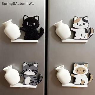 [SpringSAutumnW1] Nam châm tủ lạnh đẩy mèo Trang trí nội thất Nam châm tủ lạnh Bộ sưu tập mèo Whisker Hộp tưởng niệm Trang trí văn phòng tại nhà cho cửa hàng quà tặng