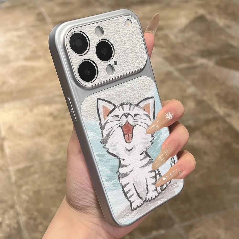Dễ thương mèo ngáp cho iPhone 17Air trường hợp iPhone 15/14 Corning trường hợp