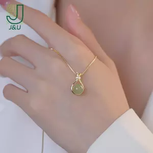 Dây chuyền mặt giả ngọc cổ điển, phong cách Trung Hoa thanh lịch cho nữ