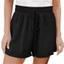 KIN Nữ Cotton Vải Lanh Quần Short Co Giãn Eo Xếp Ly Đi Biển Quần Short Dây Rút Thường Ngày Ống Rộng Quần Ngắn