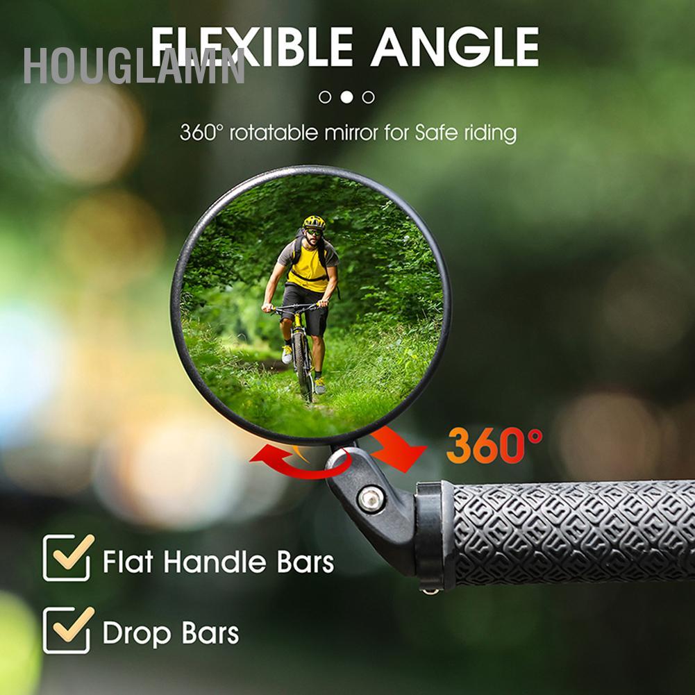 Houglamn WEST BIKING Gương chiếu hậu xe đạp lồi tròn có thể gập lại