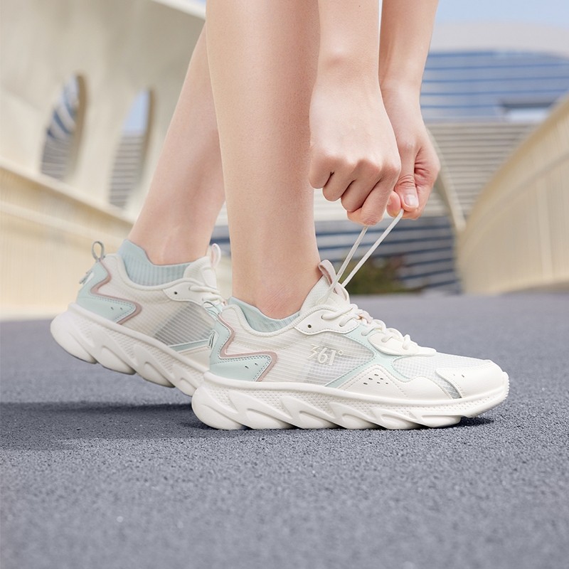 361°【3-5km】Giày Chạy Bộ Nữ Hè Mới Lưới Thoáng Khí Nhẹ Đế Mềm Hút Sốc Chống Trơn Tập Gym Hàng Ngày