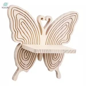 Kệ nổi bằng gỗ hình con bướm Kệ sắp xếp treo tường cho sách Trang trí phòng và lưu trữ nội thất