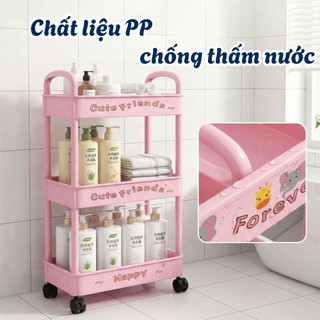 Kệ Đựng Bỉm Sữa 3–4 Tầng Có Bánh Xe Linh Hoạt, Kệ Nhựa Đa Năng Đựng Đồ Nhà Bếp, Xe Đẩy Spa Tiện Lợi