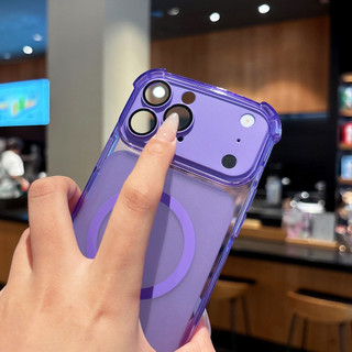 Ốp điện thoại bảo vệ ống kính bốn góc mờ 2 trong 1 sang trọng cho iPhone 17 16 15 14 13 Pro Max Vỏ cứng chống sốc