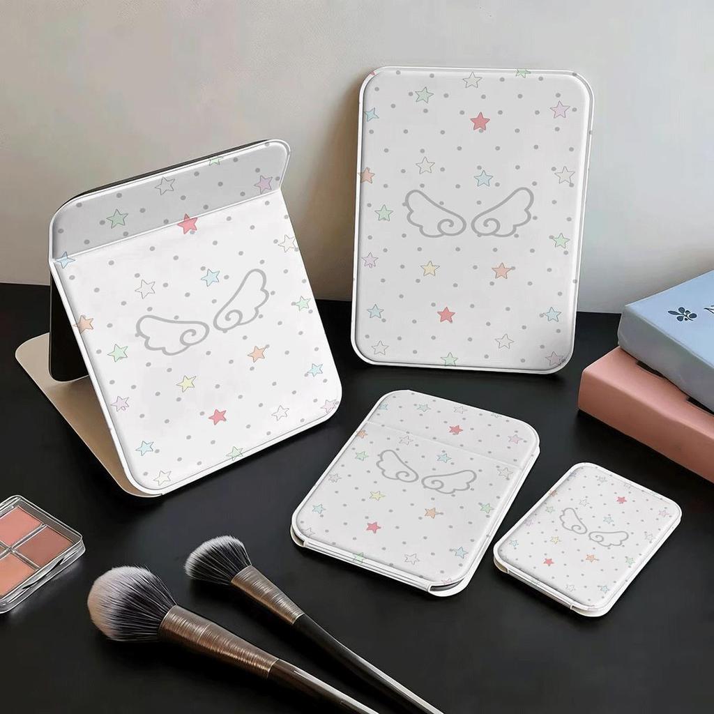 Vintage chắp vá Gương Trang Điểm Gấp Đơn Giản Chất Lượng Cao Thời Trang