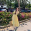 Shop 2025 Mùa Thu Cổ Chữ V Tay Ngắn Chữ A Váy Ba Chiều In Hình Khâu Thủ Công Tay Nghề Mỏng Hơn