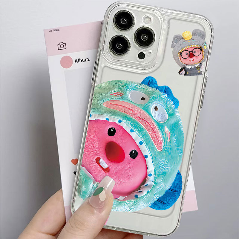 Ốp lưng iPhone trong suốt có hoa văn (loopy), IP 7/8/X/XS/11/12/13/14/15/16/17/Plus/Pro/Max/Air