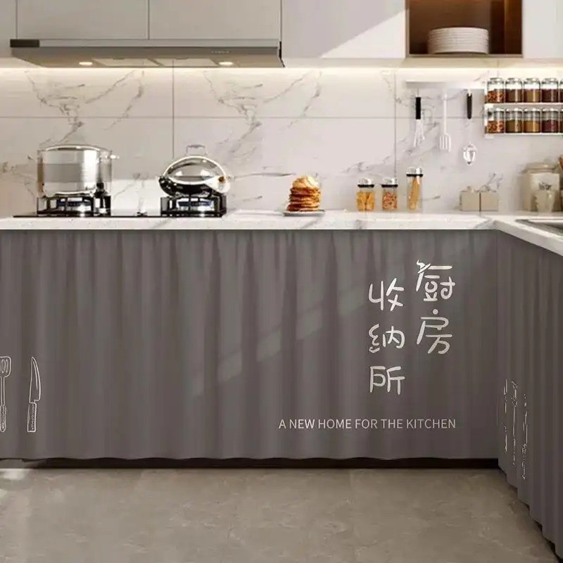 Dưới Rèm Bồn Rửa Có Đường Trượt – Vỏ Tủ Không Rỉ, Họa Tiết Đơn Giản Để Chống Bụi & Ẩn Độn